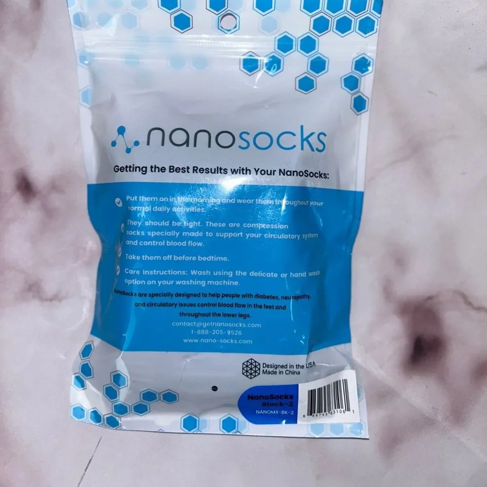 New Nanosocks 3D Nano-Weave Technology Compression Socks Black 2 (S2)